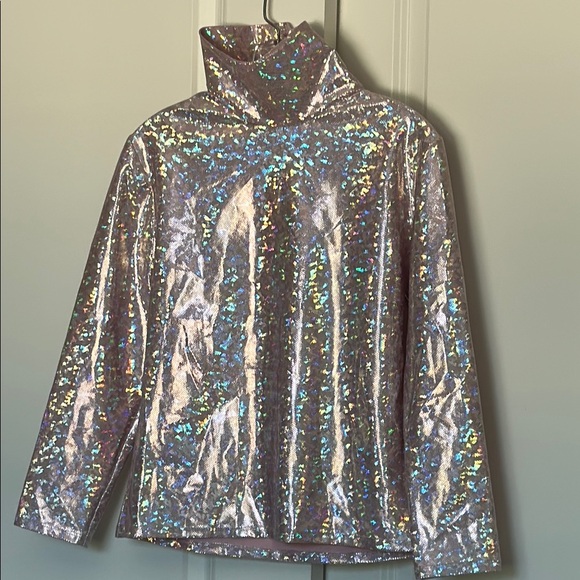 Batsheva Pink Holographic Iridescent Long Sleeved Top Size M - Picture 4 of 6